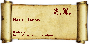 Matz Manon névjegykártya
